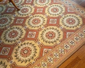 Another view of the Stark needlepoint rug (approx. 10 x 14) in excellent condition