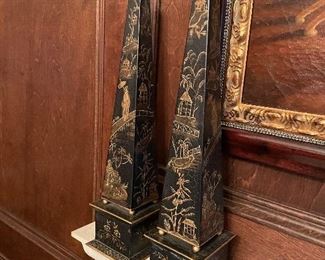 pair of obelisks - painted