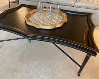 Scully & Scully cocktail table (excellent condition), MacKenzie tray, and wine glasses