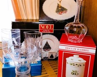 Christmas dishes, Crystal Vases and Decanters