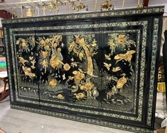 Asian Marquetry inlaid Mother of Pearl Cabinet