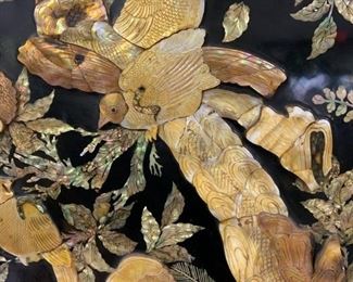 Asian Marquetry inlaid Mother of Pearl Cabinet