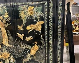 Asian Marquetry inlaid Mother of Pearl Cabinet
