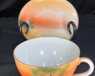 Hand Painted Noritake Teacups and Saucers