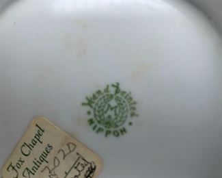 Antique Hand Painted Nippon Hexagon Peacock Dish