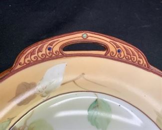 Nippon Hand Painted Handled Nut Bowl