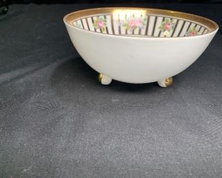 Hand Painted Nippon Condiment Dish with ladle