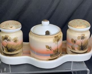 Antique Japanese S&P Shakers & Mustard Pot