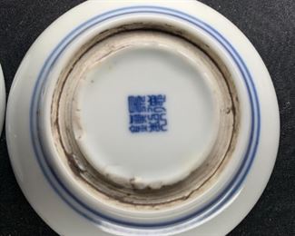 Antique Japanese Blue Porcelain Dishes
