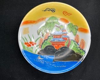 3 Hand Painted Japanese Ceramic Pieces