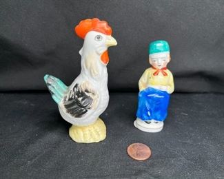 2 Hand Painted Made in Japan Ceramic Figures
