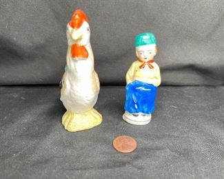 2 Hand Painted Made in Japan Ceramic Figures