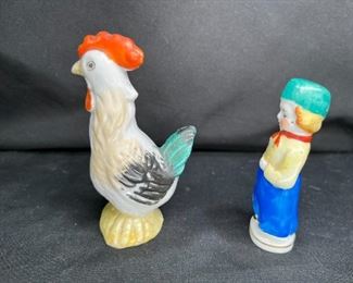 2 Hand Painted Made in Japan Ceramic Figures