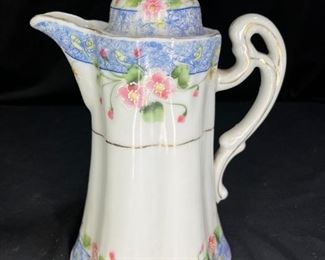 Large Hand Painted Japanese Chocolate Pot