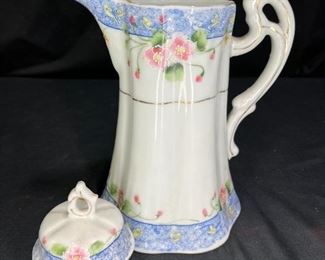 Large Hand Painted Japanese Chocolate Pot