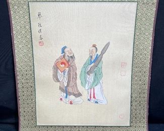 3 Hand Painted Chinese on Silk