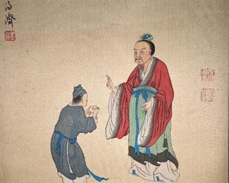 3 Hand Painted Chinese on Silk