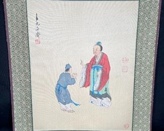 3 Hand Painted Chinese on Silk