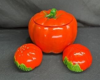 Occupied Japan Tomato S&P Shaker & Mustard