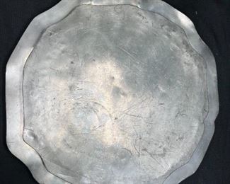 Pewter Serving Platter w/ Jade Handles