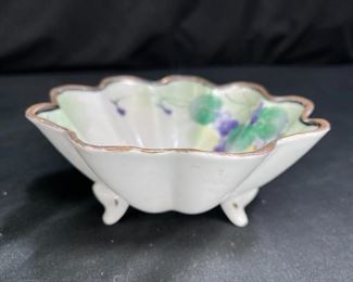 6 Piece Porcelain Hand Painted Nut Set Japan