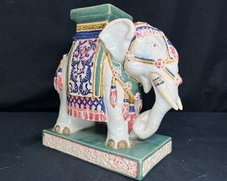 Oriental Ceramic Elephant Decorative Stand