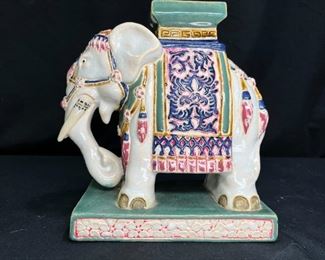 Oriental Ceramic Elephant Decorative Stand