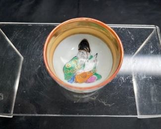 6 Asian Character Porcelain Sake Cups