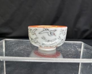 6 Asian Character Porcelain Sake Cups