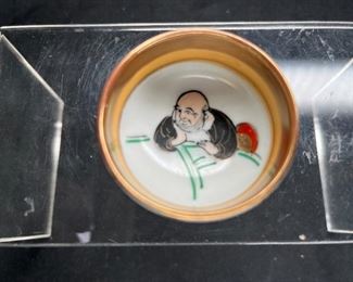 6 Asian Character Porcelain Sake Cups