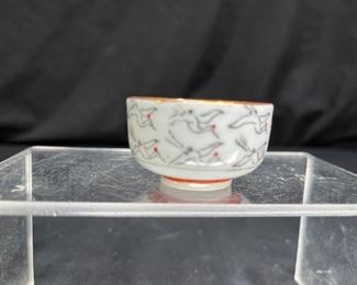 6 Asian Character Porcelain Sake Cups