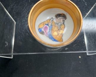 6 Asian Character Porcelain Sake Cups