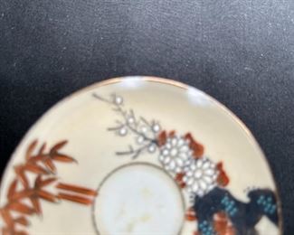 6 Hand Painted Japanese Demitasse Saucers