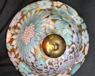 VTG. Toyo Macau Golden Peony Lidded Compote