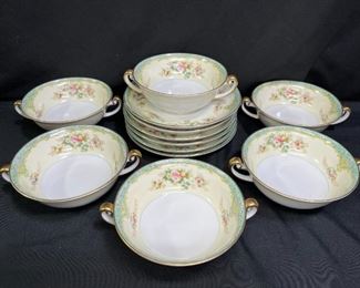 6 Meito China MEI44 Soups & Saucers