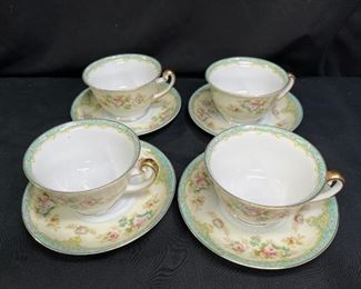 4 Meito MEI44 China Tea Cups & Saucers