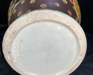 18” Antique Hand Painted Satsuma Vase