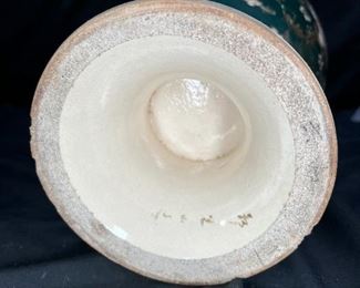 8.5” Asian Green & Brown Vase