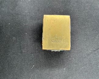 Vintage Chinese Brass Cloisonne Stamp Box