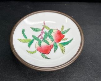 Japanese Porcelain Ware Encased Brass Dish