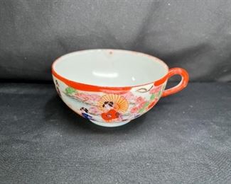 3 Rose Medallion Tea Cups & 2 Saucers