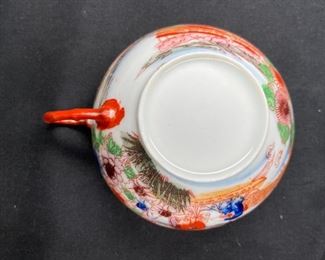 3 Rose Medallion Tea Cups & 2 Saucers