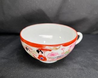 3 Rose Medallion Tea Cups & 2 Saucers