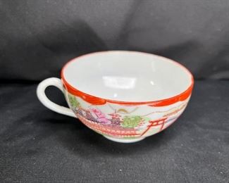 3 Rose Medallion Tea Cups & 2 Saucers