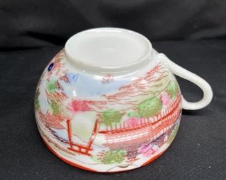 3 Rose Medallion Tea Cups & 2 Saucers