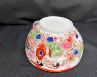 3 Rose Medallion Tea Cups & 2 Saucers