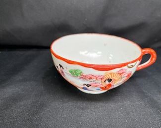 3 Rose Medallion Tea Cups & 2 Saucers