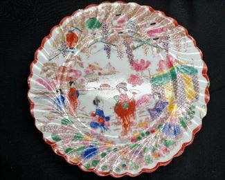 3 Rose Medallion Dessert Plates