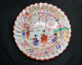 3 Rose Medallion Dessert Plates