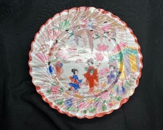 3 Rose Medallion Dessert Plates